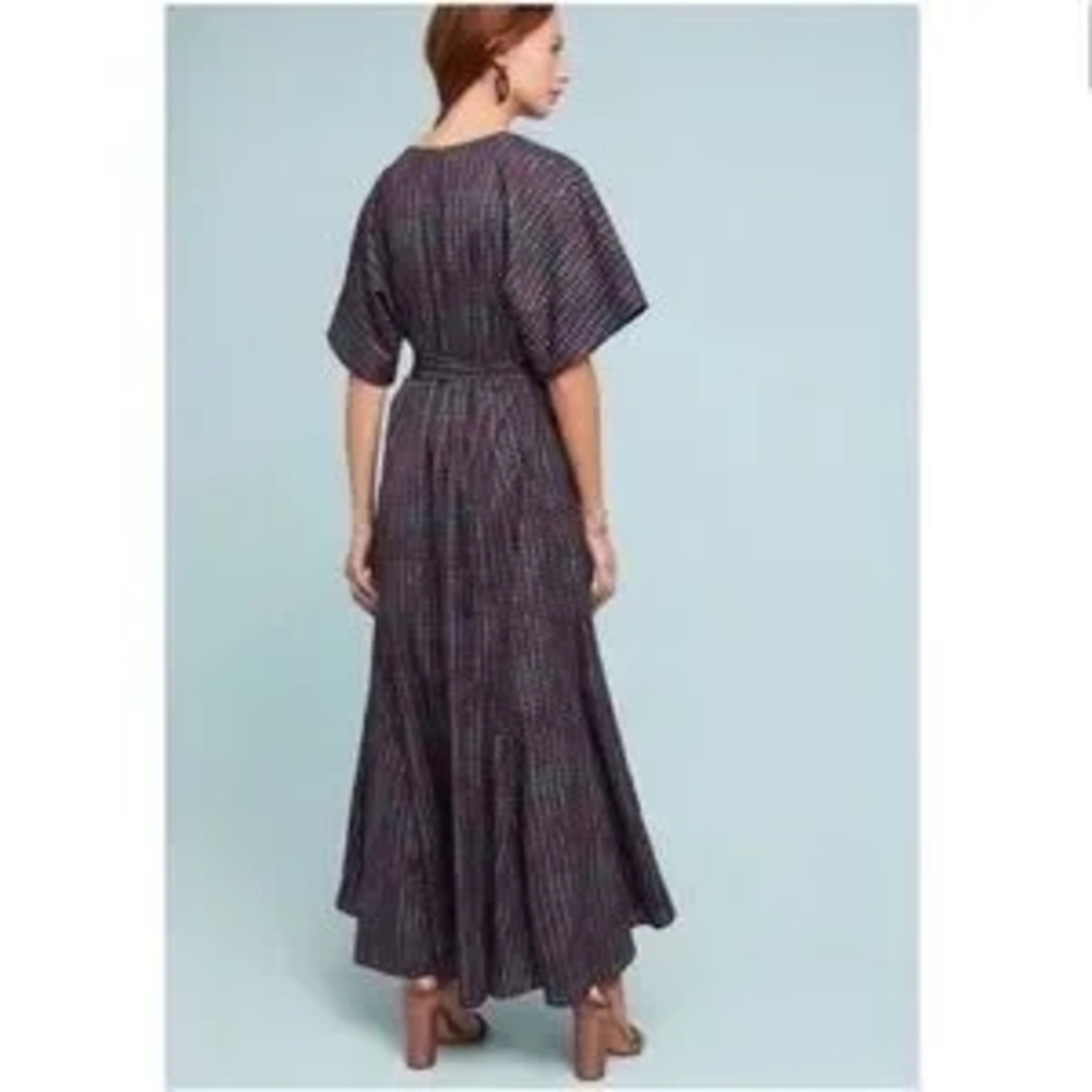 Hutch X Anthropologie Gray Wrap Kimono Sleeve Dress Large Petite